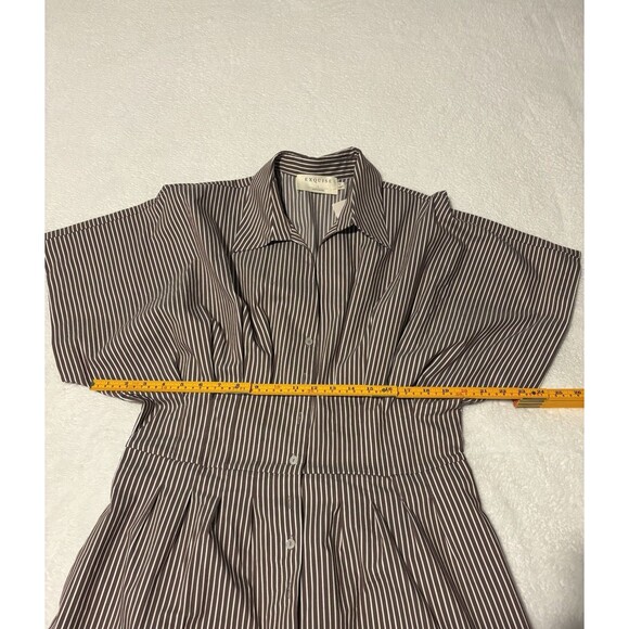 Anthropologie The Tobie Exquise Pleated Romper Sz L Brown NWT - Picture 6 of 11